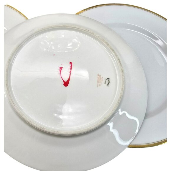 Haviland Limoges White & Gold Rimmed Dinner Plates 9.25" Set Of 5 CM2113 - Picture 6 of 8